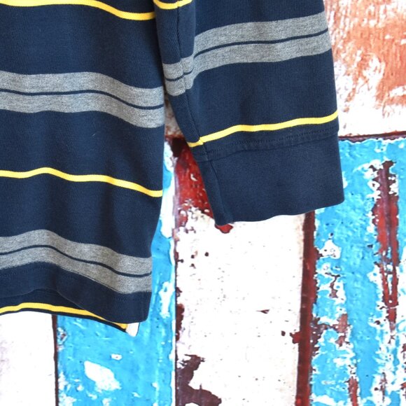 Men's Daniel Cremieux Rugby Shirt Padded Elbow Patches 2XT TALL Blue Striped - Picture 5 of 12